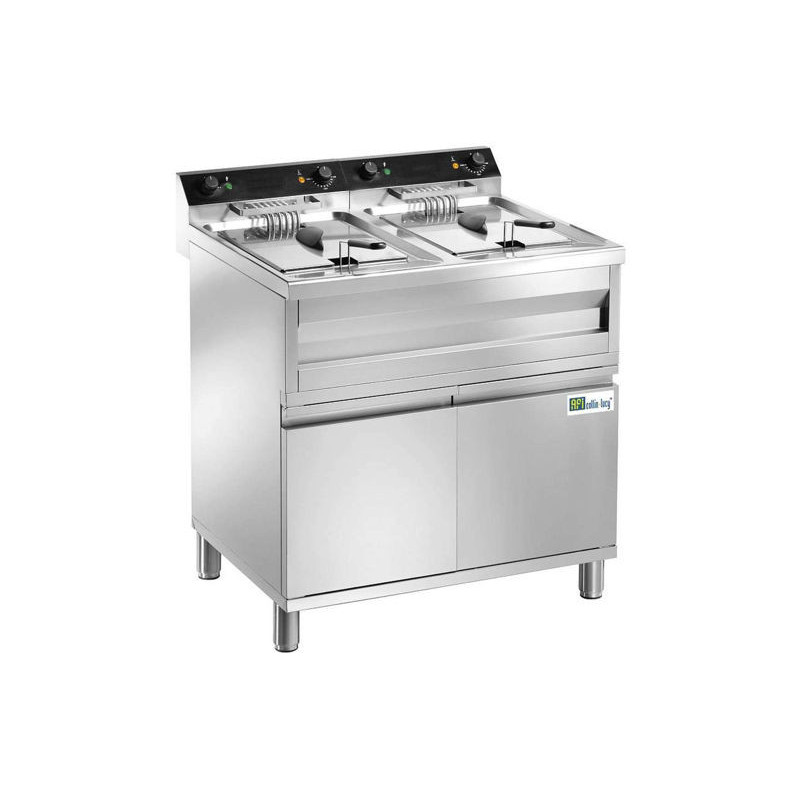 FRITEUSE COFFRE ÉLECTRIQUE  2 X 12L AVEC CUVE EMBOUTIE