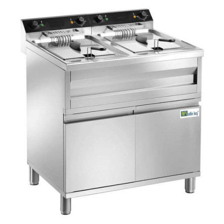 FRITEUSE COFFRE ÉLECTRIQUE  2 X 12L AVEC CUVE EMBOUTIE