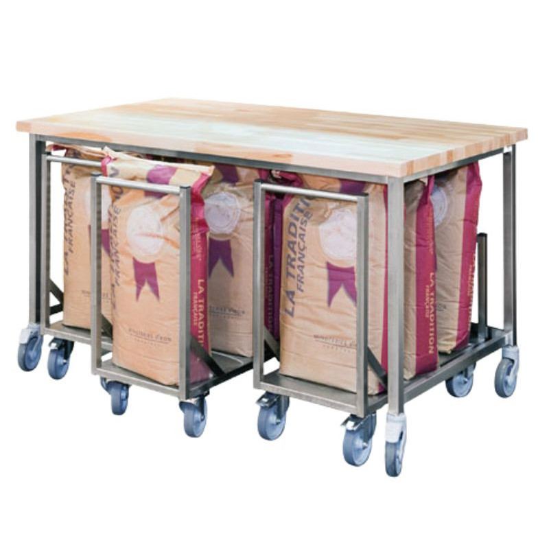 SOFINOR - TABLE DE BOULANGERIE SUR ROULETTES
