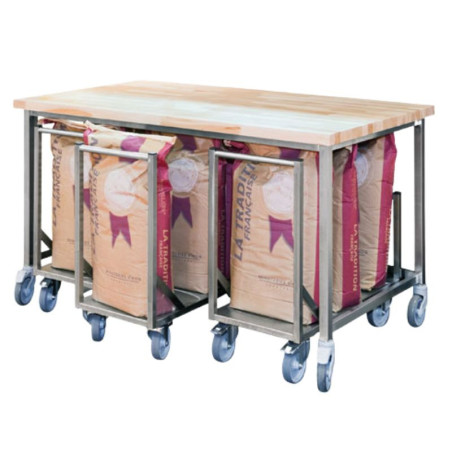 SOFINOR - TABLE DE BOULANGERIE SUR ROULETTES