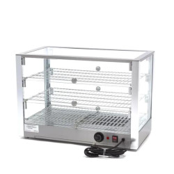 VITRINE CHAUFFANTE INOX 3 ÉTAGES 115L