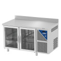 TABLE RÉFRIGÉRÉE POSITIVE 0/+10°C - 230L - AVEC DOSSERET - 2P VITRÉES H100 CM