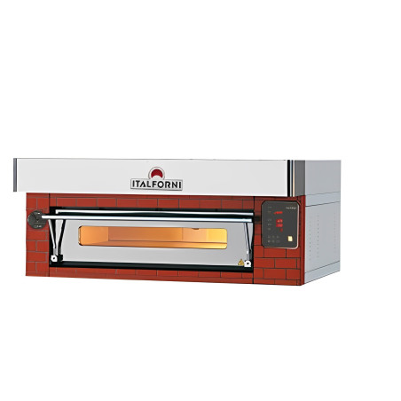 Italforni - Four à pizza rustique - Gamme EURO - 1 chambre - 6 pizzas - Commandes digitales