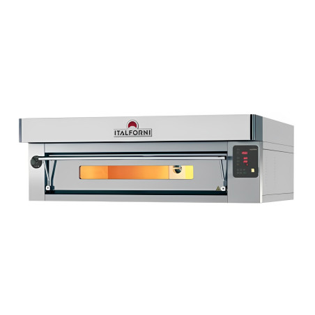 Italforni - Four à pizza inox - Gamme EURO - 1 chambre - 6 pizzas - Commandes digitales