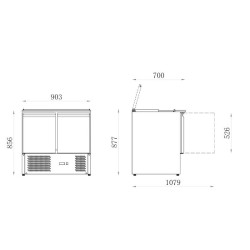SALADETTE GN1/1 2P  +2°C + 8°C  240 L ÉVAPORATEUR PAROI