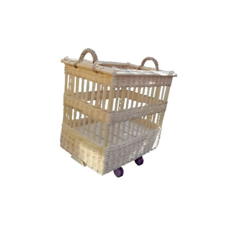 PANIER À DÉFOURNER RECTANGLE FOND CP AVEC ROULETTES 50 BAGUETTES