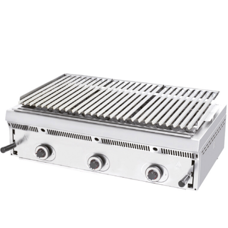 GRILLS À PIERRE DE LAVE À GAZ RÉGLABLE - L 900 MM