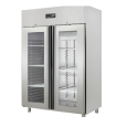 ARMOIRE RÉFRIGÉRÉE POSITIVE - INOX - 2 PORTES VITRÉES - 1410 L - GN 2/1
