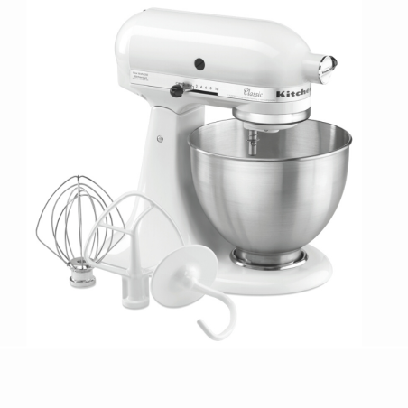 KITCHENAID - ROBOT DE CUISINE 5K45SSEWH CLASSIC - 4,28 LITRES - BLANCOIR