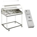 URNOTEL - VITRINE NEUTRE 110L 3 X GN 1/1 + TABLE MOBILE + BLOC AMOVIBLE CHAUFFANT