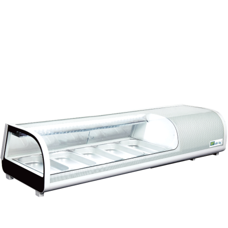 AFI - VITRINE A POSER - 5 x 1/2 GN - 132 L - 180 CM - PORTES COULISSANTES