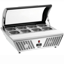 BARTSCHER - SALADETTE VITREE A POSER - 76 cm - 8x GN 1/6  - PORTE A GUILLOTINE
