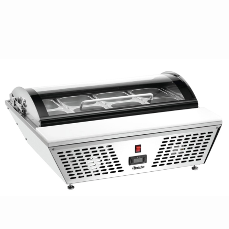 BARTSCHER - SALADETTE VITREE A POSER - 76 cm - 8x GN 1/6  - PORTE A GUILLOTINE