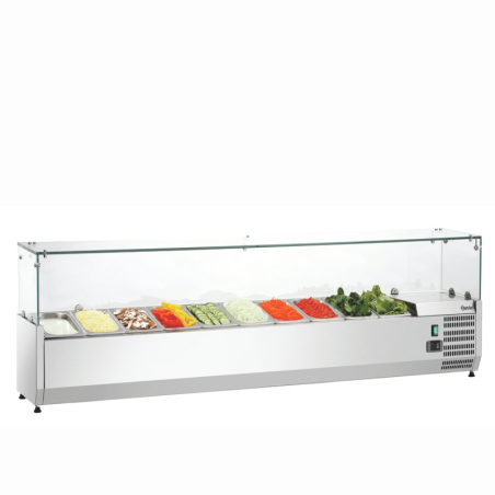 ARTSCHER - SALADETTE VITREE A POSER - 200 cm - 10x GN 1/4 - PORTE COULISSANTE