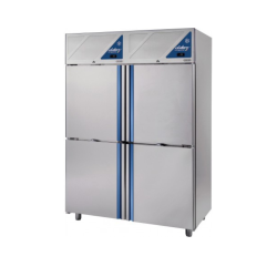 ARMOIRE RÉFRIGÉRÉE BI-TEMPERATURE GN 2/1 AVEC GROUPE LOGÉ 0/+10°C / -18/-22°C  -  4 PORTILLONS - 1400 L