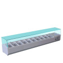 NOSEM - SALADETTE  VITREE 9 GN 1/3 - 150 cm - TOUT INOX - VITRAGE DROIT