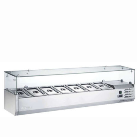FURNOTEL  - SALADETTE VITREE A POSER - 150 cm - 7x GN 1/4  - VITRAGE DROIT