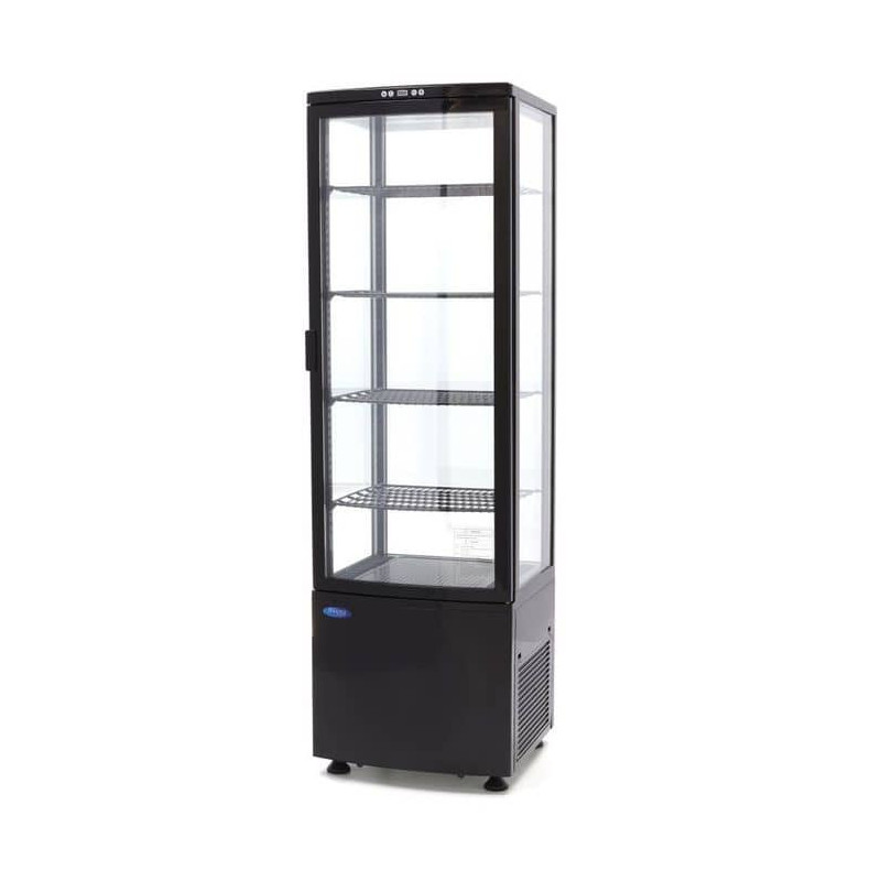 VITRINE RÉFRIGÉRÉE 4 FACES 235L  +0/+12°C Noir